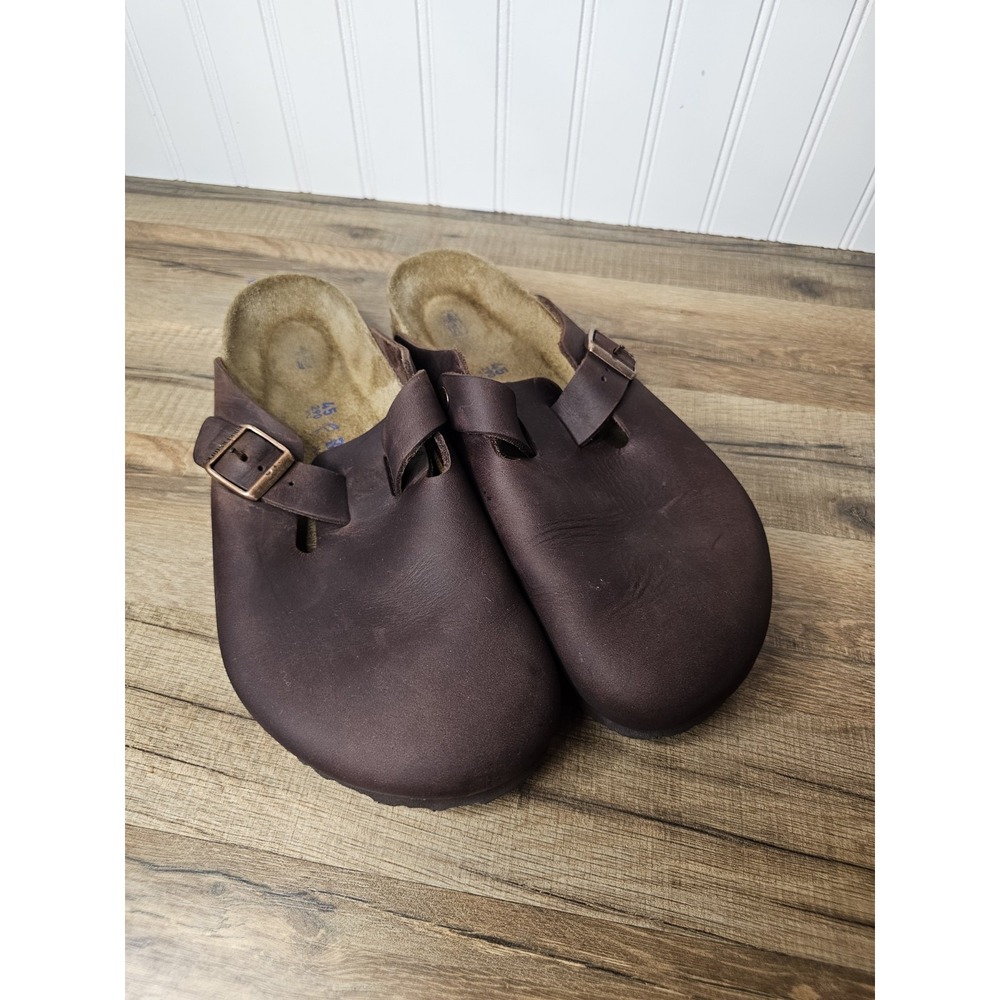 Birkenstock Boston Oiled Leather Sandals US 12 EU 45 Excellent Condition